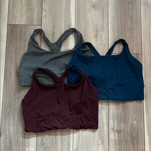 Athleta Sports Bras - Gray, Blue, and Maroon